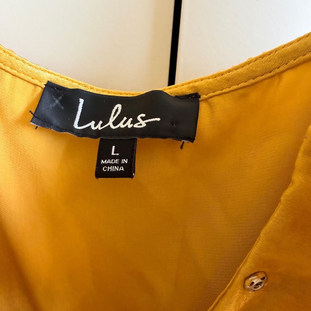 Lulu's Mustard Yellow Ruffle Wrap Maxi Dress - Picture 3 of 4